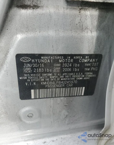 2017 Hyundai Elantra from USA, damaged, VIN KMHD84LF6HU245970